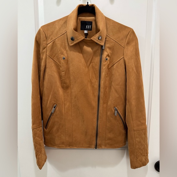 NWT KUT FROM THE KLOTH Faux Suede Moto Jacket - Picture 5 of 11